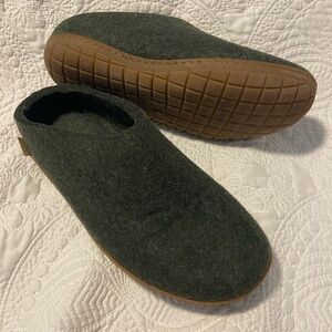 Men's Dark Green Wool Slip-On Loafers shoes size 43 10 glerups